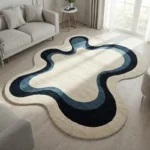 Stylish Round Plaid Rug: Soft, Non-Slip, Machine Washable Comfort.
