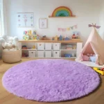 Soft Plush Rugs for Kids Bedroom Play Mat Home Decor Circular Fluffy Carpet for Baby Room Floor Rugs White Rug for Nursery Round - Image 3