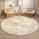 Fluffy Soft Lounge Rug Light Luxury Bedroom Decor Round Carpet Cream Style Carpets for Living Room Thick Plush Lounge Floor Mat - Image 2