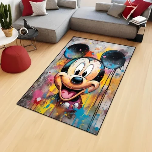 Mickey Mouse Rug Colourful Mickey Mouse Rug Modern Kids Room RugMinnie Mouse Rug Soft Gift Rug NonSlip Nursery Rugs Area Rug