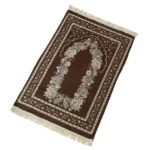 Muslim Prayer Rug Floral Muslim Prayer Mat Portable Prayer Blanket Tassels Cotton Chenille Praying Rug Ramadan Gift for Men Wome - Image 2