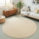Plush Coral Velvet Round Rug: Modern Comfort for Any Room