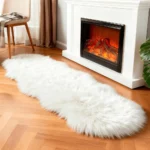 VIKAMA White Faux Sheepskin Fuzzy Fur Rugs for Bedroom Small Machine Washable Fluffy Area Rugs for Living Room Shag Nursery Rug - Image 2