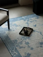 Chinese Retro Living Room Large Area Carpet Ethnic Style Bedroom Carpet Blue Floral Home Rug Soft Non-slip Machine Washable Rugs - Image 2