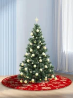 Large Christmas Tree Skirt with Snowflake Design - 35.4 - Image 6