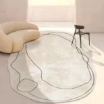 Tailored Modern Oval Rug: Crystal Velvet, Striped, Washable Comfort - Image 2