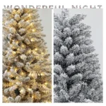 Snow-Flocked Christmas Tree with LED Lights for Festive Cheer - Image 3