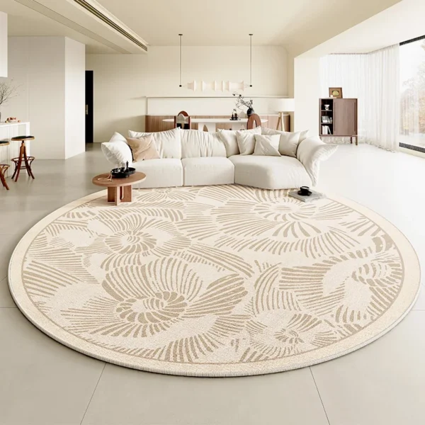 Customizable Round French Style Polyester Carpet - Elegant Décor!