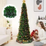Foldable 5 ft Faux Christmas Tree for Effortless Holiday Cheer - Image 5