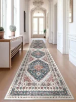 VIKAMA Boho Persian Flannel Carpet Kitchen Floor Mat Hallway Rug Sofa Cushion Bedside Rug Carpet For Live Room Long Rug Home