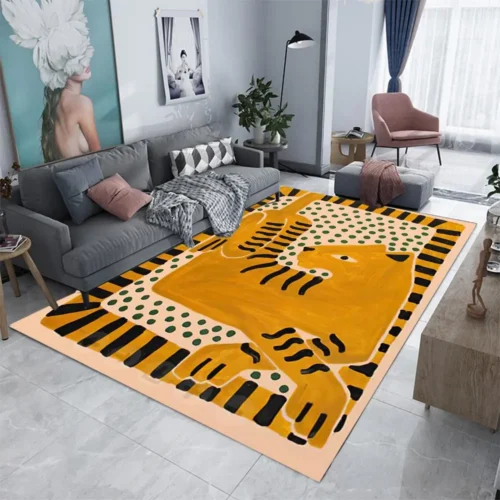 Customizable Anti-Slip Animal Print Floor Mat for Home Use