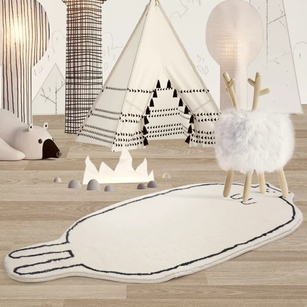 Charming Cat-Themed Fluffy Rug for Kids' Rooms & More!