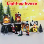 LED Lighted Mini Christmas Village Figurines Decoration Set - Image 4