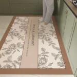 Elegant Floral PVC Kitchen Floor Mat - Waterproof & Customizable - Image 2