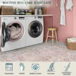 Sage Green Living Room Carpet Large Machine Washable Rug Bedroom Bedside Floor Mat Home Decoration Bohemian Flower Non-Slip Rugs - Image 4