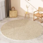 Wabi Sabi Round Rug: Non-Slip, Washable Geometric Floor Art! - Image 4