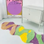 Modern Geometric Acrylic Runner: Soft, Washable, Non-Slip Mat