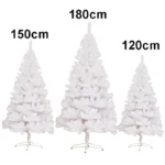 Elegant White Christmas Tree - 120/150/180 cm PVC Decor - Image 3