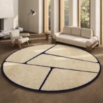 French Style Geometric Rug: Plush, Washable Living Room Comfort - Image 3