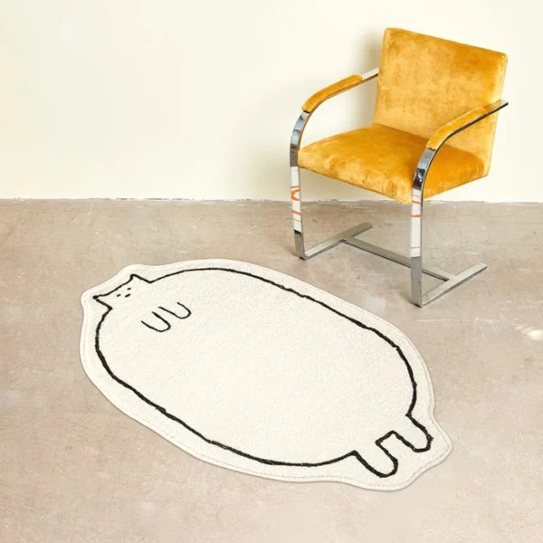 Charming Cat-Themed Fluffy Rug for Kids' Rooms & More!