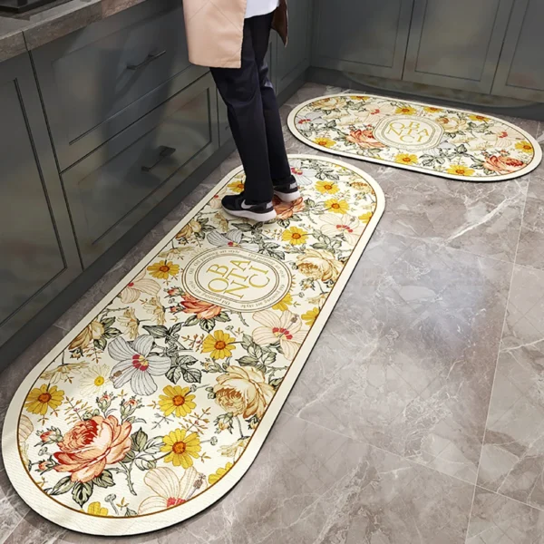 Absorbent Kitchen Rug Non-slip Floor Mat Absorb Oil Kitchen Long Area Rug Bedroom Carpet Entrance Doormat Home Decor Room Tapis