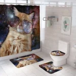 Modern Eco-Friendly Blackout Shower Curtain with Mat Set - Image 6