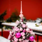 Elegant Velvet Christmas Tree Topper - Retro Ball Design - Image 3
