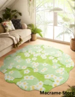 Flower Special-shaped Tufting Rug Carpet Soft Fluffy Tufted Doormat Sofa Area Rug Foot Pad Silicone Anti-skid Back Door Mat - Image 3