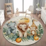 Wild Safari Animal Floor Mat Giraffe Lion Rug for Kids Room Soft Carpet Nursery Playroom Decor Jungle Theme Design Easter - Image 3