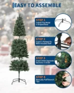 6 FT Slim Christmas Tree - Easy Set-Up, Space-Saving Decor - Image 2