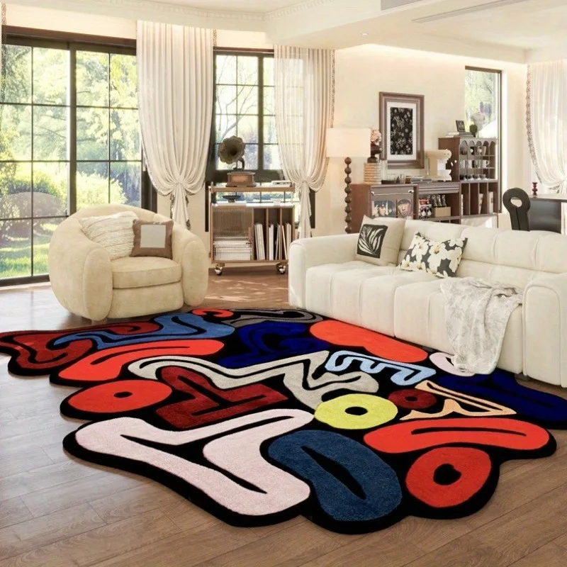 Kf-Sf922A7B846E548Beb3Aa1Ed5C3Ef9903U Vikama Modern Geometric Living Room Rug - Soft, Washable, Anti-Slip - Image 1