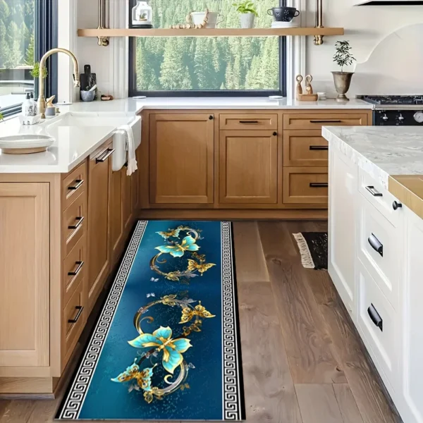 VIKAMA Floral Anti-Slip Area Rug - Durable & Stylish Home Decor