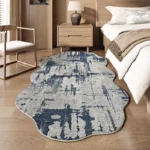Chic Irregular Geometric Rug - Washable Polyester Comfort! - Image 3