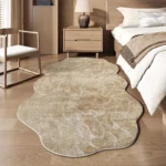 Chic Irregular Geometric Rug - Washable Polyester Comfort! - Image 2