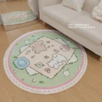 VIKAMA Tulip Carpet Soft Round Rug Doormat Welcome Mat Bathroom Mat Rug For Bedroom Carpet For Live Room Bedroom Bedside Rugs - Image 5