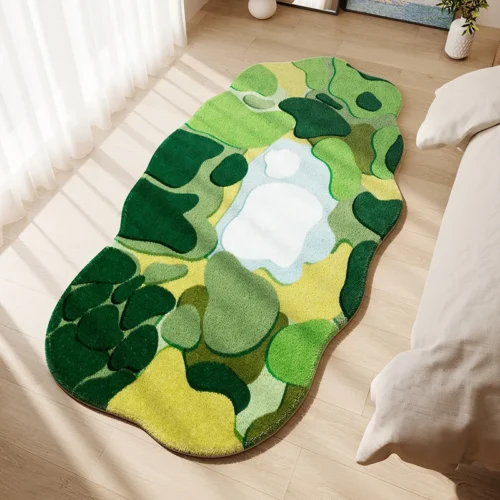 Modern Geometric Irregular Rug: Soft, Washable Home Art