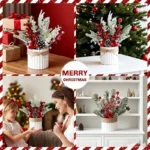Mini Christmas Tree with Red Berries - Perfect Holiday Decor - Image 5