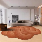 Luxe Cream Fluffy Rug - Irregular Geometric Washable Comfort - Image 2