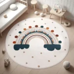 Rainbow Kids Rug,Heart Rainbow Kids Rug Washable Soft Carpet Non-Slip Girl's Room Floor Mat Nursery Playmat,Area Rug - Image 3